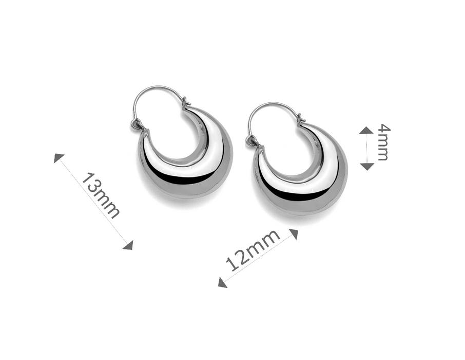 Small crescent-shaped hoop earrings
