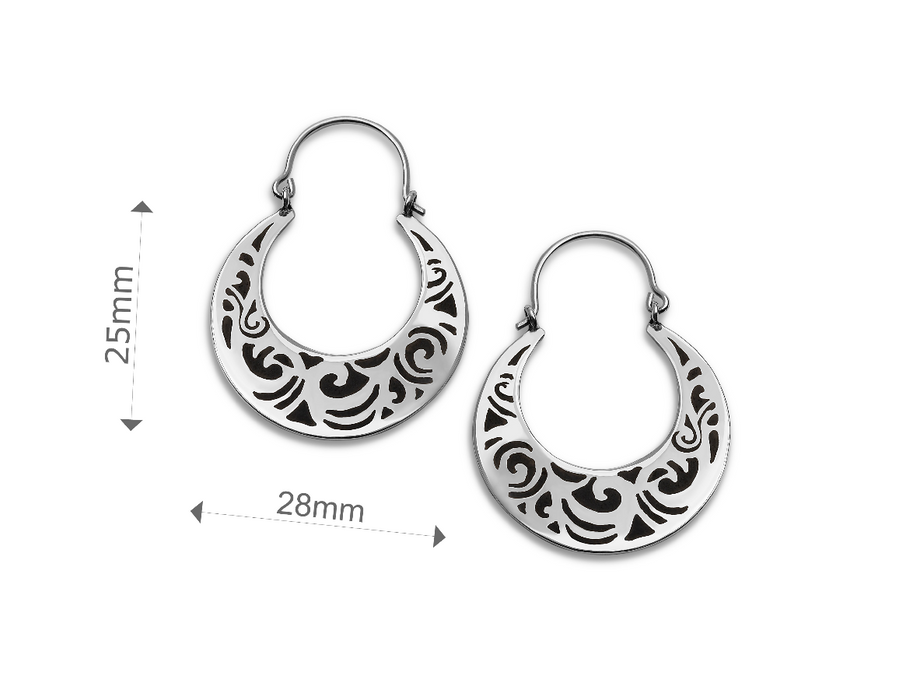 Brocade earrings 1 silver .925 and cueramo wood