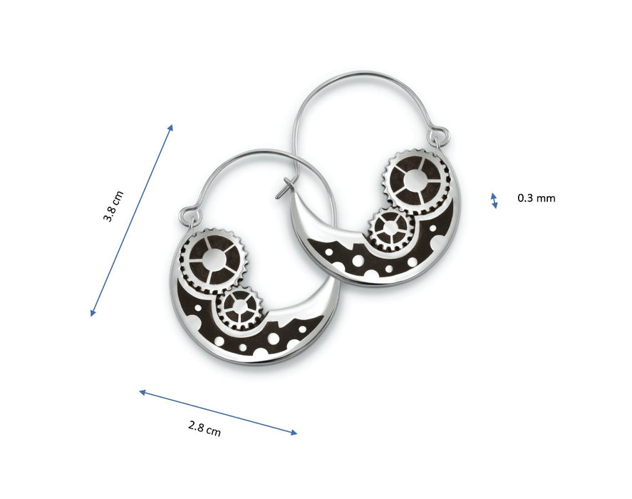 “Momentos” Silver .925 Earrings with Cuéramo Wood Inlays